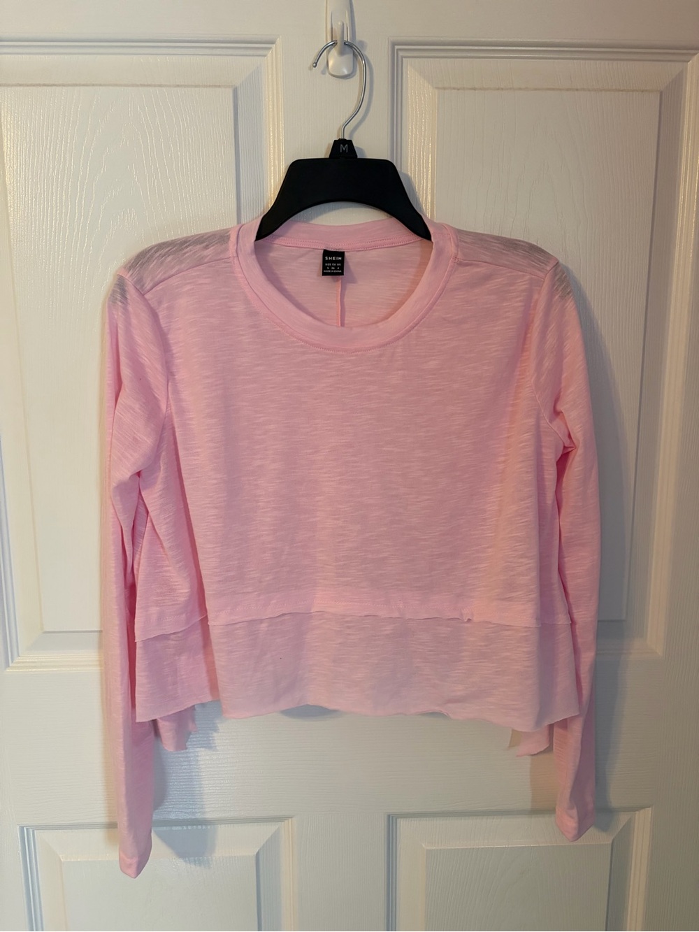 SHEIN Light Pink Layered Long-Sleeve Tee